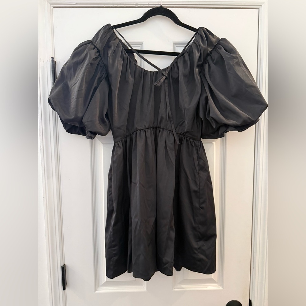 NEW CROSBY BY MOLLIE BURCH Raines Mini Short Sleeve Dress Black XS - Picture 6 of 8